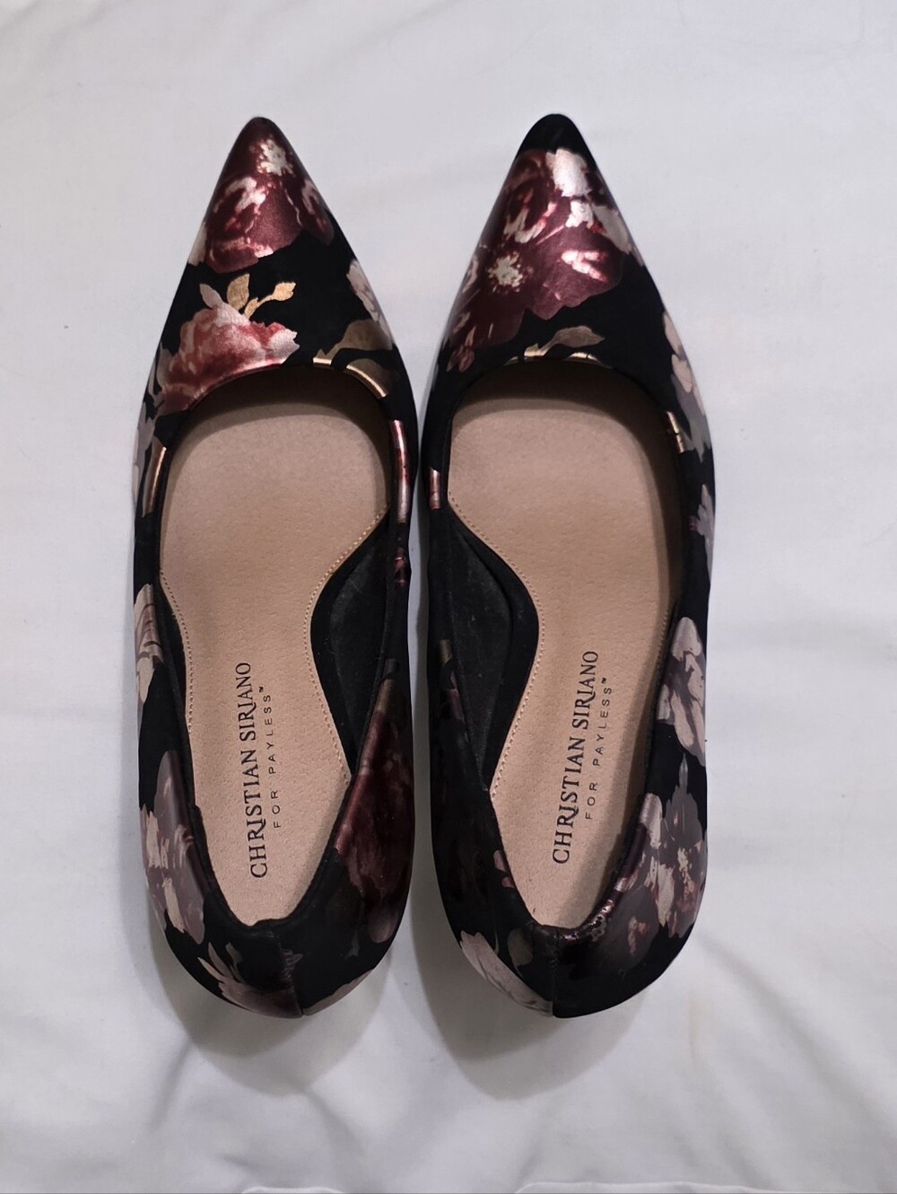 NEW NEVER WORN Christian Siriano Black Floral Pointed-Toe Stiletto